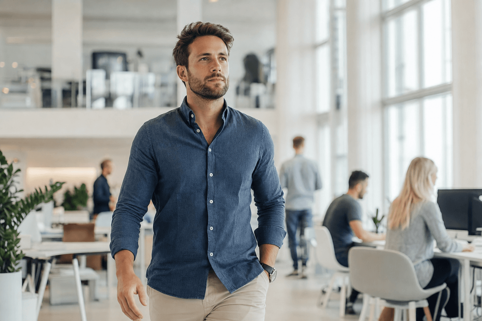 Entrepreneur moving forward with momentum